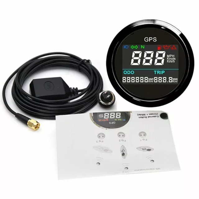 52mm Universal Digital GPS Tachometer Kilometerzähler Auto Truck LKW Motorrad BE