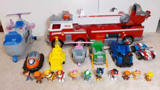 Paw Patrol Bundle With Large Fire Truck, helicopter, vehicles and characters