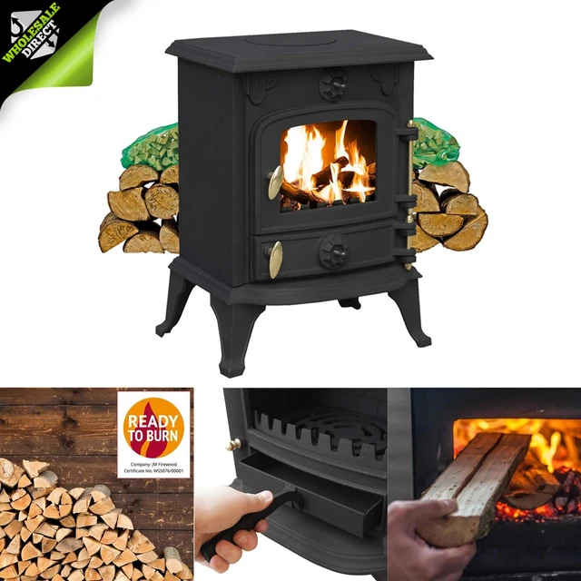 MULTIFUEL LOG BURNER Cast Iron Wood And Charcoal Burning Stove Fireplace £401.99 PicClick UK