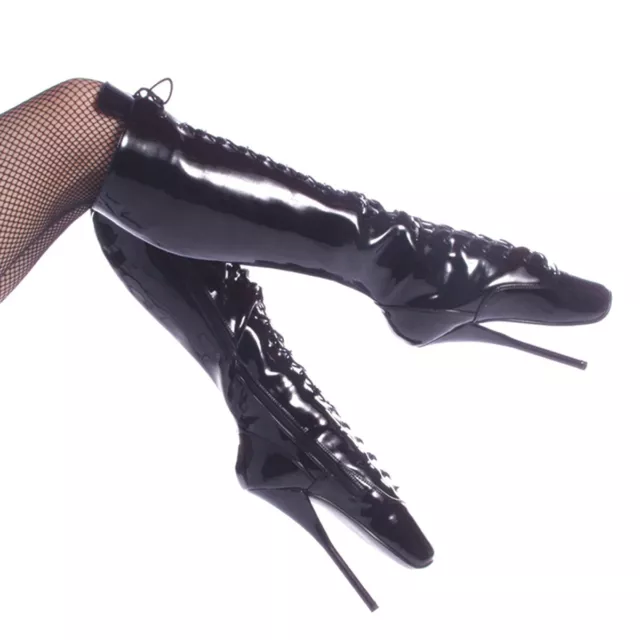 BALLET-2020 alti 18 cm Devious tacchi alti ginocchio stivali da balletto neri vernice