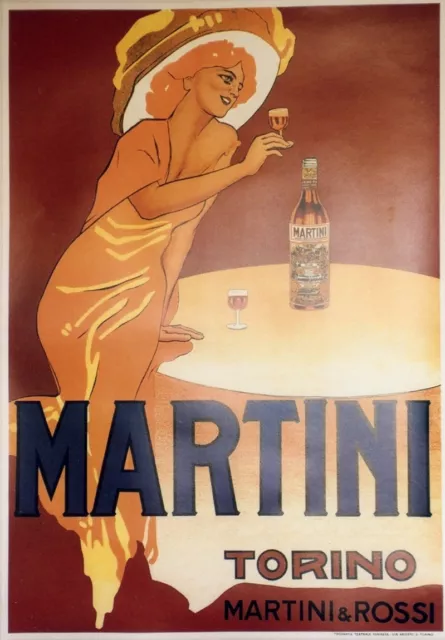 "MARTINI" Affiche originale entoilée   typo vers 1960         73x103cm 