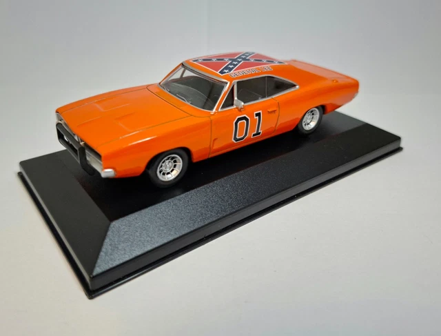 NOREV Dodge Charger 1969 Général Lee – Shérif Fais-Moi Peur – 1/43, Métal, Boîte Vitrine