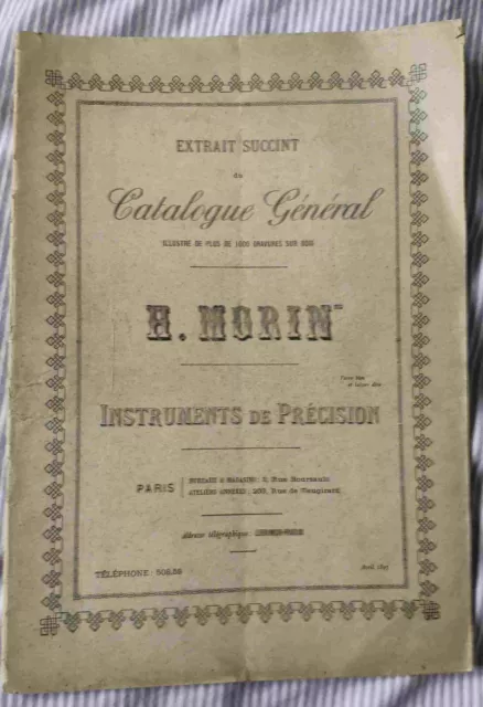 1er Catalogue H. MORIN 1897 TRÈS RARE Instruments de précision Superbe !