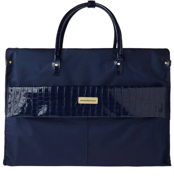 Samantha Brown Croco Detail Large Duffle Bag-Dark Blue