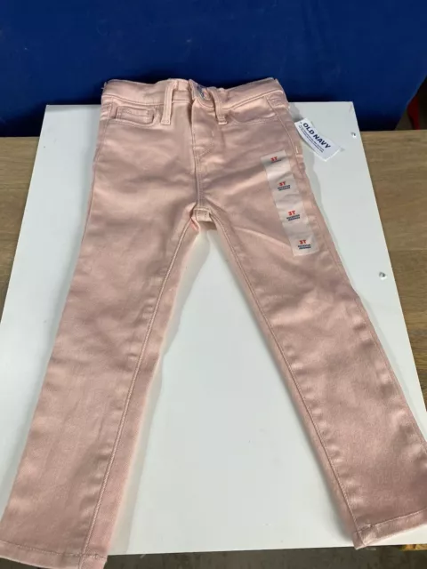 Old Navy Toddler Rockstar 360° Stretch Super Skinny Pink Jeggings Size 3T New