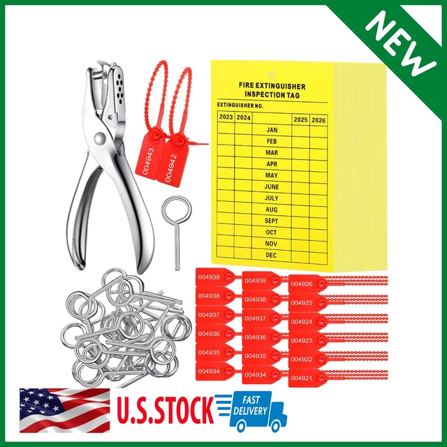 76 Pcs Monthly Fire Extinguisher Inspection Tags Set Including 4 Years Mainte