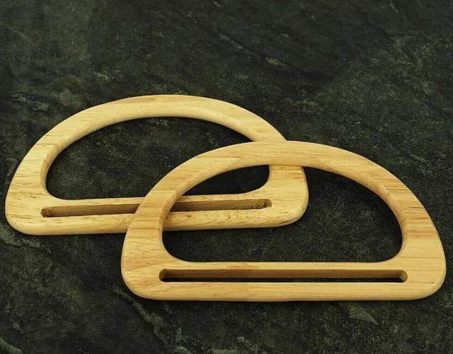 Wooden Bag Handles, Small Pair of Wood D Shaped, making bags Craft , Sewing BH9