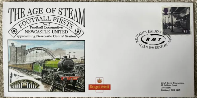 Newcastle United Britain’s Railway History 1994 ‘Large’ Dawn First Day Cover