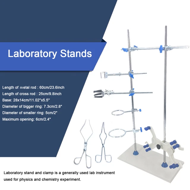 60CM Retort Laboratory Stands Support Lab Clamp Flask Clamp Condenser  Platform