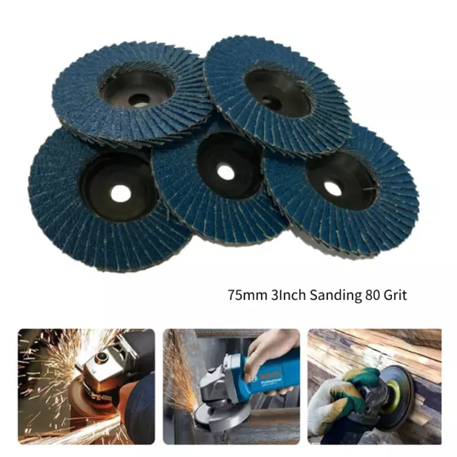 1-10Pcs Flap Discs Grinding Sanding Discs 75mm 3Inch 80 Grit Angle Wheel Discs