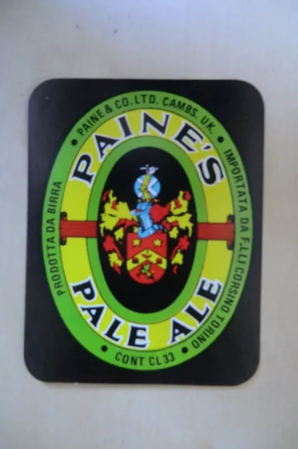 Neuwertig Paines St Neots Pale Ale Importiert Corsino Torino Brauerei Bierflasche Etikett