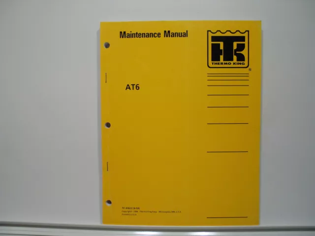 Thermo King AT6 Articulated Bus Air Conditioning Maintenance Manual Wiring Diag