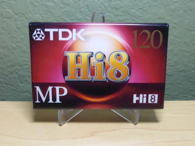 Casete de video TDK Hi8 120 MP - negro (P6-120 HP) totalmente nuevo sellado hecho en Japón