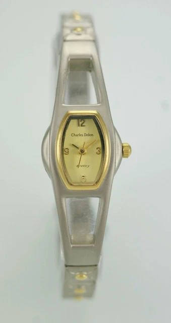 Montre Femme Charles Delon - Aiguilles Et Mouvement Quartz - Boîtier Et Bracelet Acier Or/Or Blanc