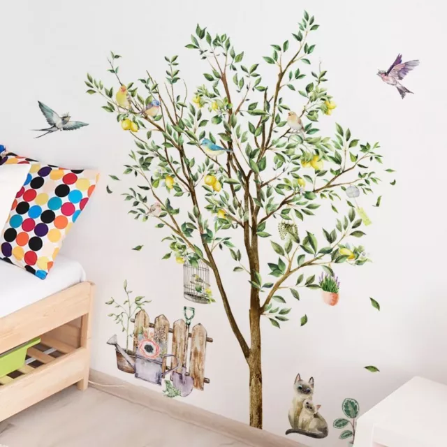 Multicolor Bird Tree Pattern PVC Self Adhesive Wallpaper  for Home