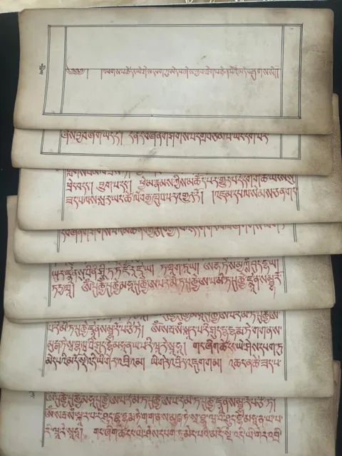 Antique  Mongolian Tibetan Buddhist Handwritten Manuscript