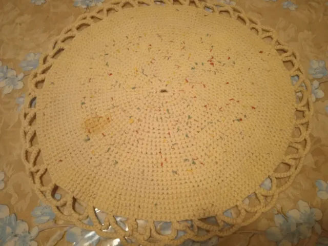 ****Traditional Greek old  Wool Needlepoint doily*****