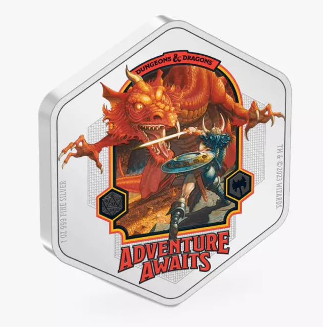 Dungeons & Dragons 1oz Silver Niue 2$ Coin 2023 a