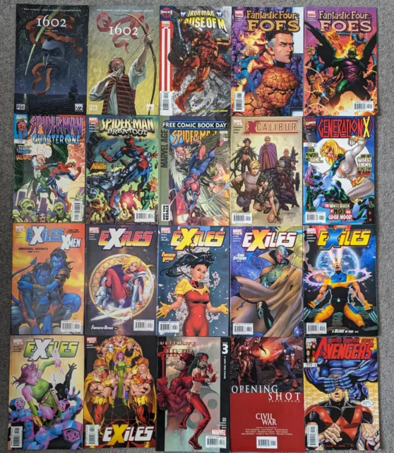 Marvel 20 x Mixed Random Comics Bundle Job Lot Fantastic Four Spider-Man 1602