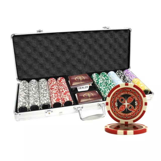 Mrc Poker 500Pcs 14G Laser Graphic Ultimate Poker Chips Set With Alum Case