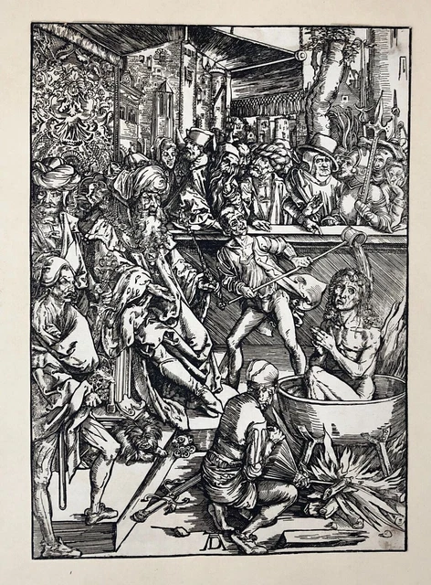 The Martyrdom Of Saint John The Evangelist, 19th Century Engraving After Dürer