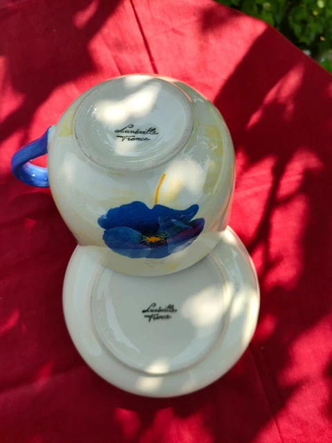 Très grande tasse faience Luneville et sa soucoupe 5