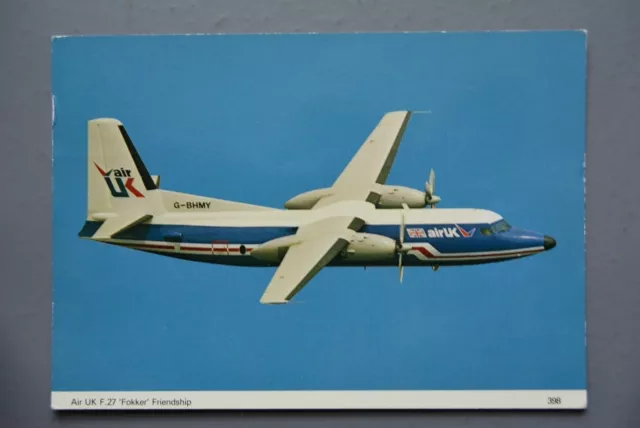 R&L Modern Postcard:  Air UK F27 Fokker Friendship, Charle Skilton