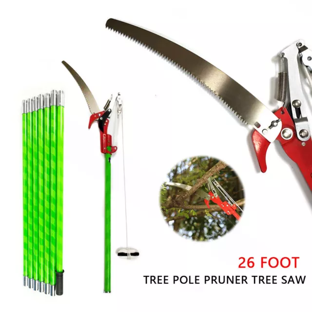 26 ft. Extendable Tree Pruner Garden Tool Pole Saw Branch Long Reach Limb Cutter