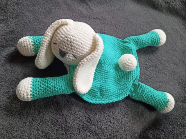 kleines süßes Häschen zum Liebhaben - auch gern mit Rassel - Baby Schmusetuch