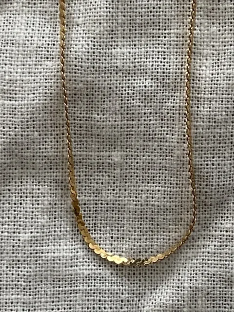14k Yellow Gold Serpentine Chain Link Necklace 30”