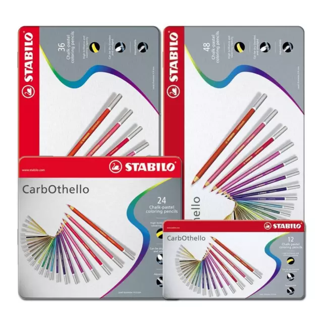 Stabilo CarbOthello Artist Pastel Chalk Colouring Pencils - 12, 24, 36, 48, 60