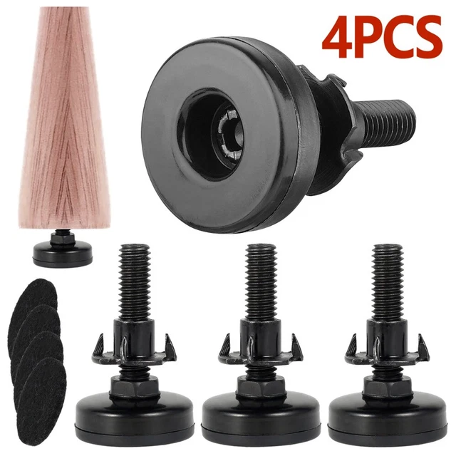 4Pcs Adjustable Table Legs Furniture Levelers Kit T-Nut Leg Leveler for Cabinets