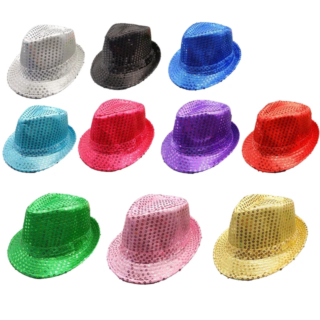 Jazz Rapper Hat WOMEN MEN JAZZ Dance Hat Hip Hop Shiny Sequins Stage Performance Hats ...