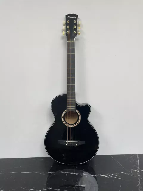  Black Cowboy 38inch Full Linden Acoustic Guitar Model 3810