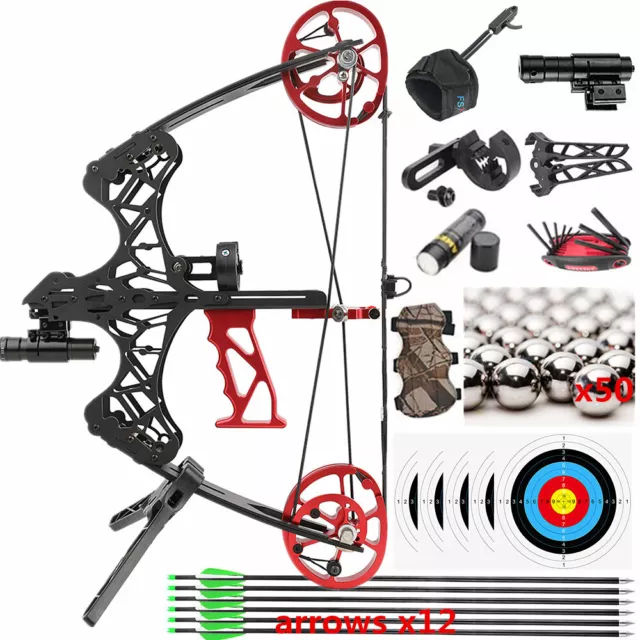 Mini Compound Bogen Pfeil 45lbs Bogenschießen Stahlkugel Erwachsene Jagdbogen