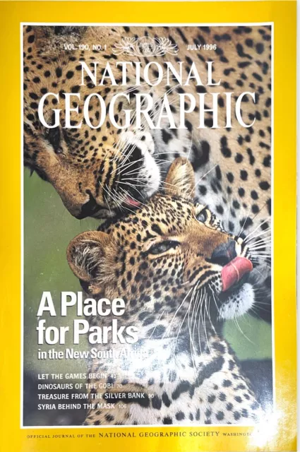 National Geographic Magazine - July 1996 South Africa's Parks Olympics Dinosaurs