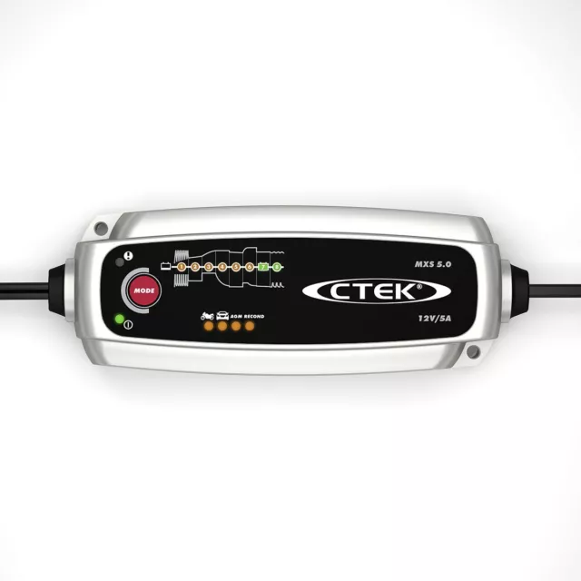 CTEK MXS 5.0 T 12V 5A Caricabatteria per Auto, Moto, Camper 