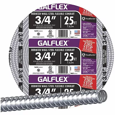 Southwire 55081921 Reduced Wall Steel Conduit, 3/4 In. x 25 Ft. - Quantity 1