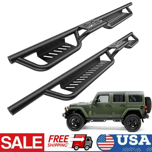 Running Boards for 2018-2024 Jeep Wrangler JL 4 Door Nerf Bar Side Steps