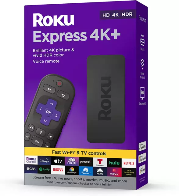 Express 4K+ Streaming Player HD/4K/HDR with Roku Voice with TV Controls