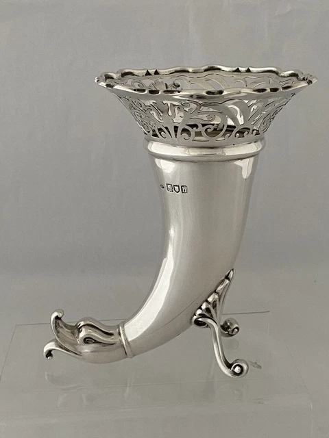 VASO DA FIORI ARGENTO STERLING 1903 LONDIN EDOARDIAN Large VASO BOD Antico