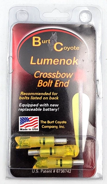 Burt Coyote Lumenok Cross Bolt Lighted Nock Easton Carbon Crescent ECC3 - 3 Pack