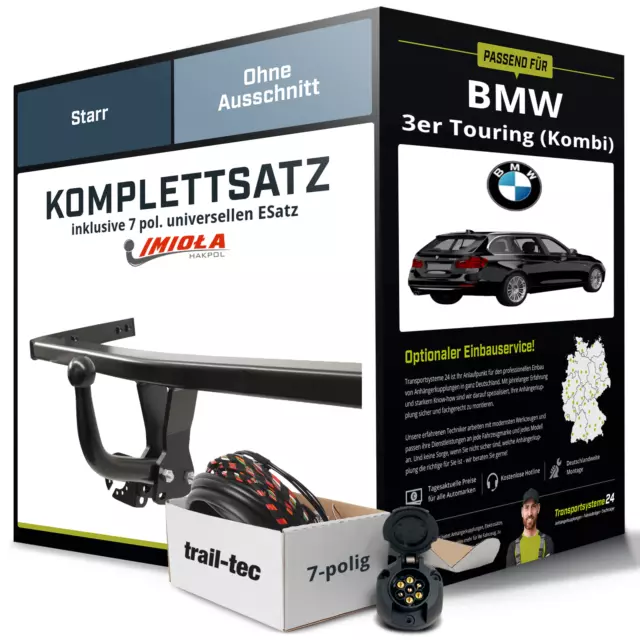 Anhängerkupplung starr für BMW 3er Touring (Kombi) +E-Satz (AHK und ES) kpl. NEU