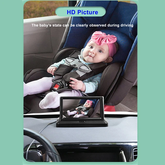 Telecamera di backup 5 pollici 8 LED specchio auto bambino IP68 impermeabile angolo di visione 150 gradi
