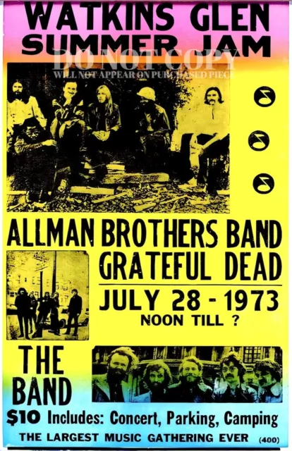 Watkins Glen Summer Jam 1973 Concert Poster 11 X 17 - The Band - Rare Art Print