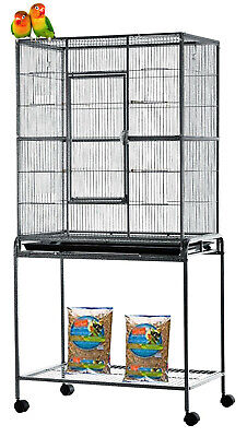 54" LARGE Wrought Iron Flight Aviary Canary Finches Bird Cage Removable Stand