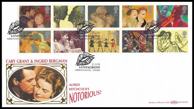 1995 GB Greetings Love & Kisses Benham BLCS103b FDC Lovesgrove Aberystwyth SHS