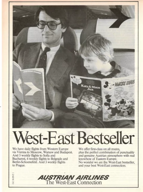 Aua Austrian Airlines 1981 Advertising' Vintage Company Aerial East Bestseller