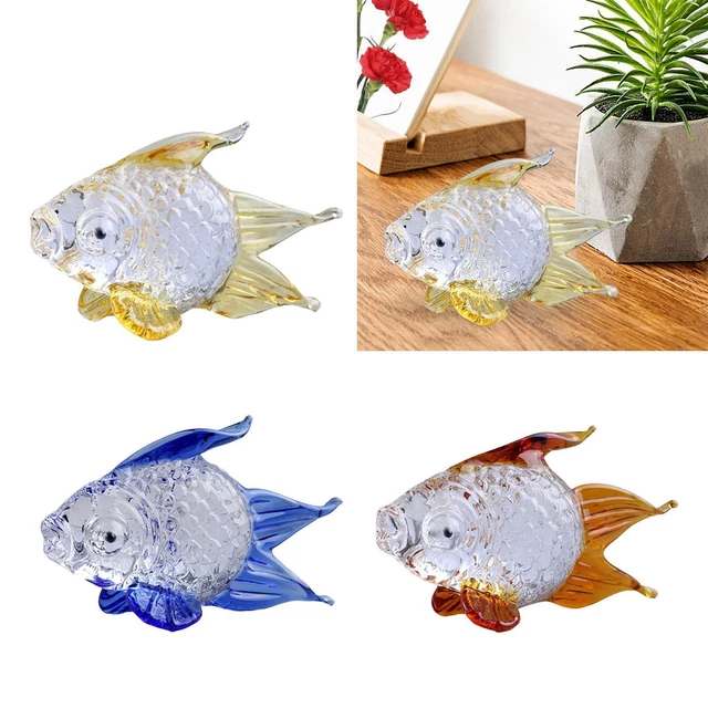 Figurine de poisson rouge en verre  à la main Ornements de collection