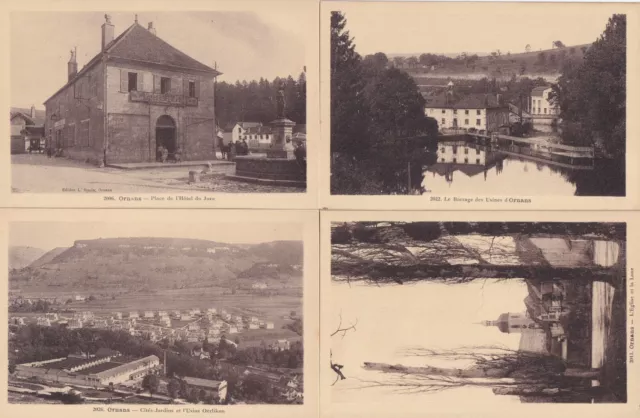 Lot of 4 Antique Old Postcards ORNANS DOUBS Factory OERLIKON